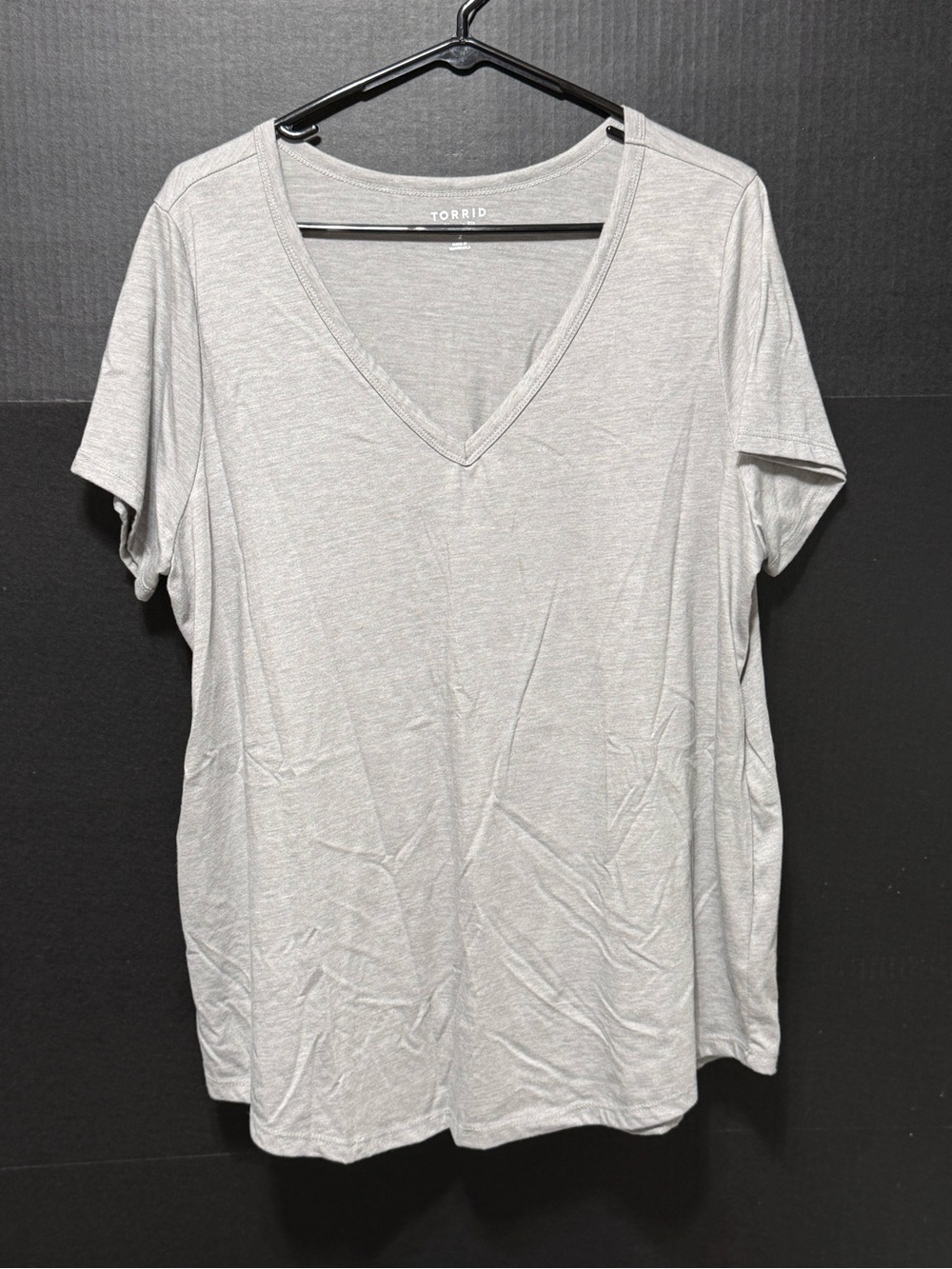 Torrid Heather Gray Girlfriend Signature Jersey V-Neck Tee Size 2X